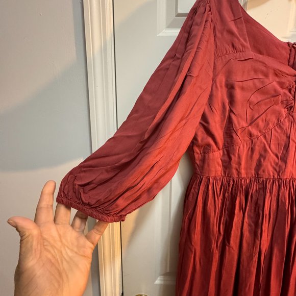 Jessakae Collection size XL midi red pear 3/4 sleeve dress - Picture 10 of 13
